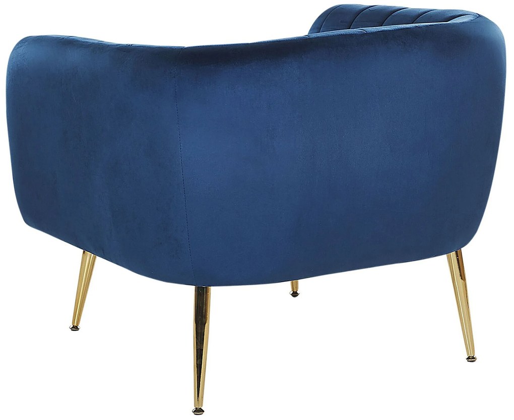 Poltrona em veludo azul escuro LACONIA Beliani