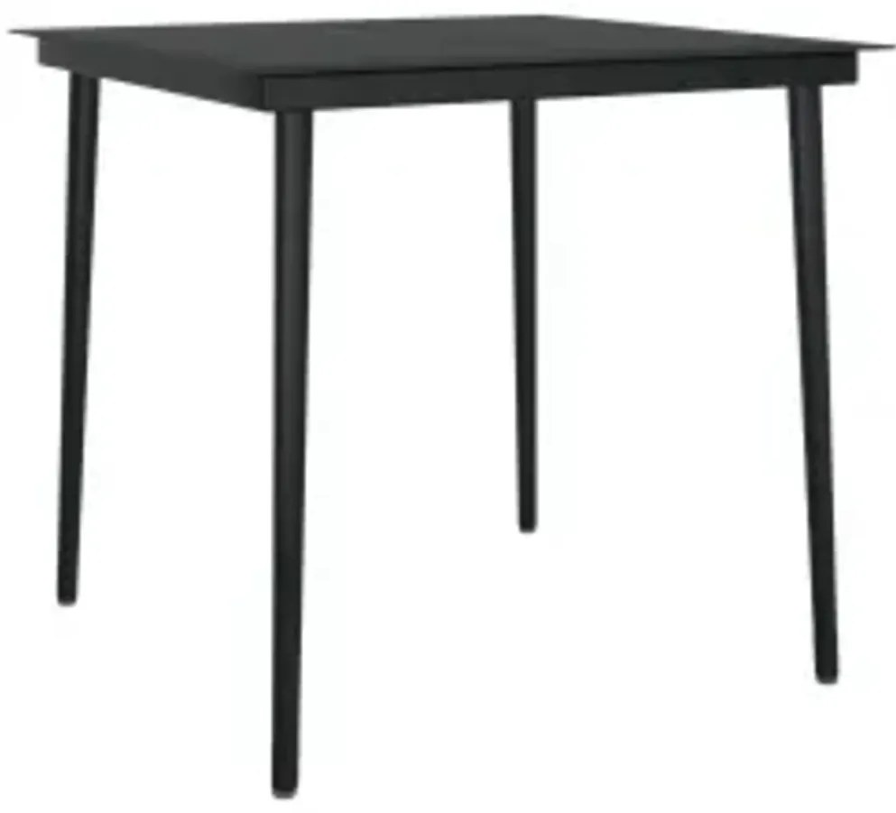 3 pcs conj. de jantar para jardim c/ almofadões cinzento/preto