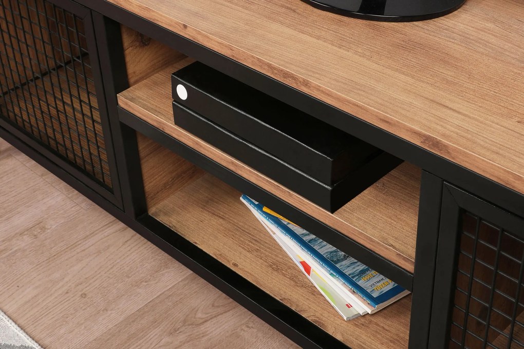 Móvel TV Zeno – Pinheiro Preto – 150 cm x 47 cm x 40 cm