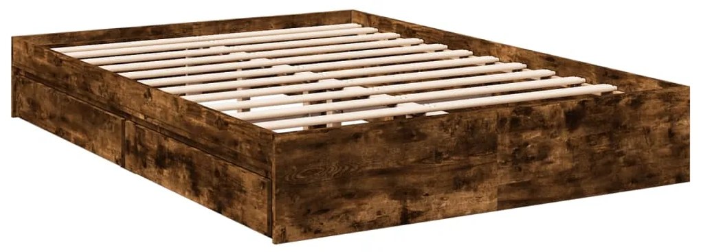 Estrutura de cama c/ gavetas derivados madeira carvalho fumado