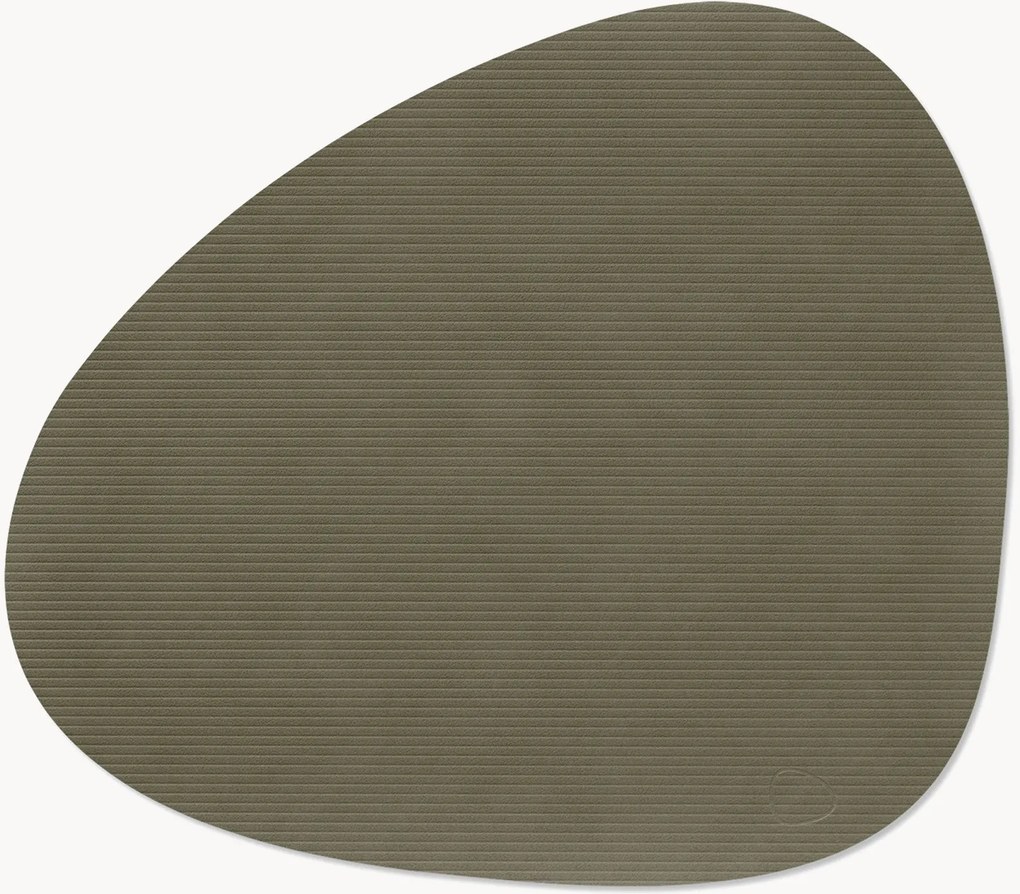 Conjunto de bases de mesa assimétricas em couro artesanais Curve, conjunto de 4