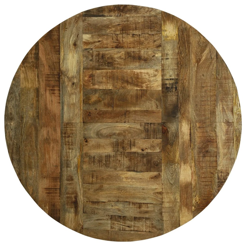 Mesa de Jantar Redonda Ø160x76 cm Madeira Sólida de Mangueira Rugosa
