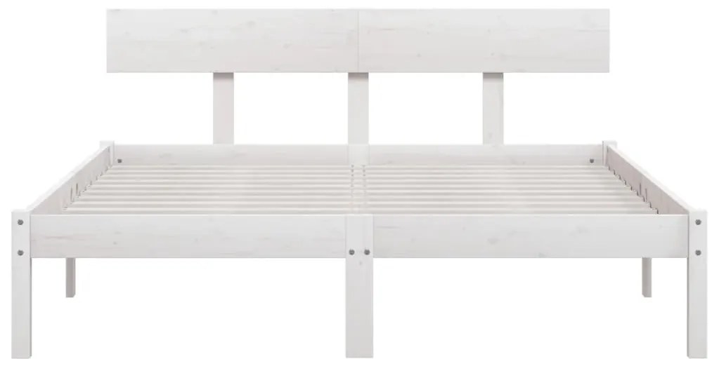 Estrutura de cama 140x200 cm pinho maciço branco