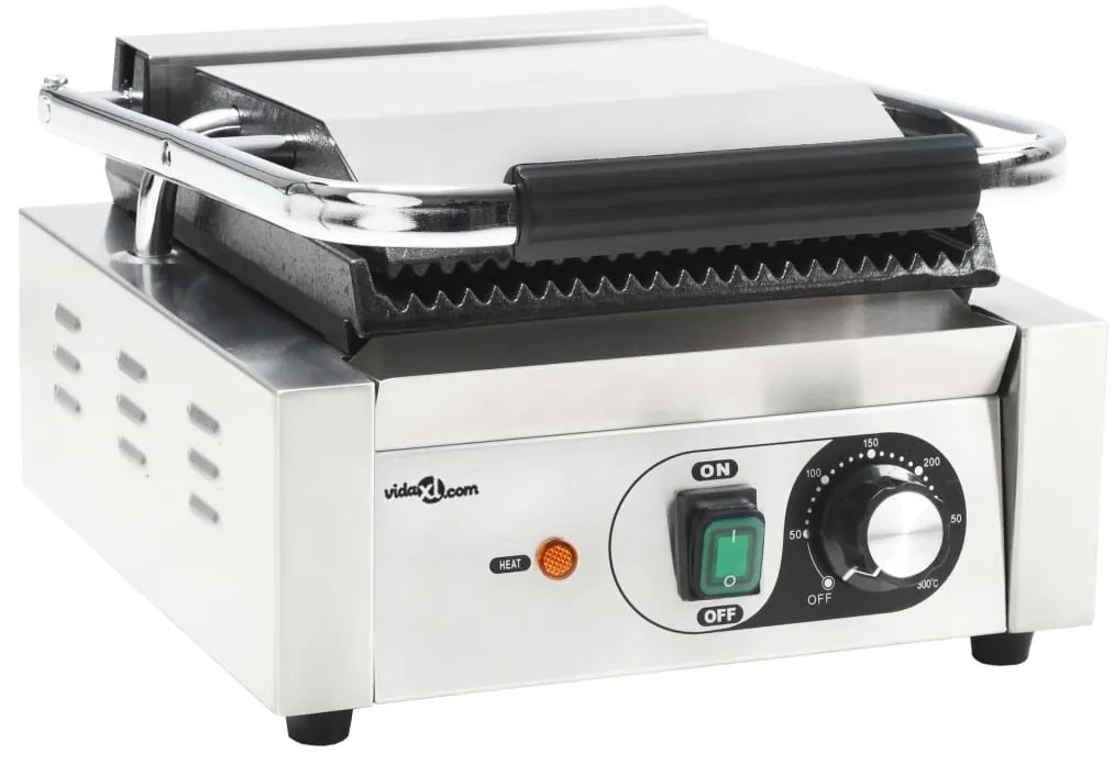 Grelhador sanduicheira Panini aço inoxidável 1800W 31x30,5x20cm