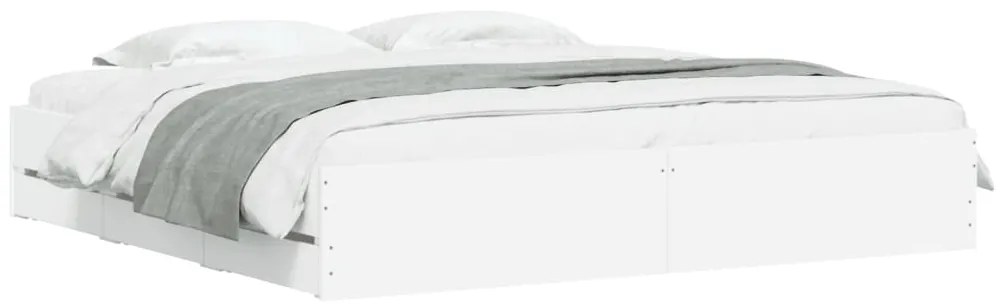 Estrutura de cama c/ gavetas 200x200cm derivados madeira branco