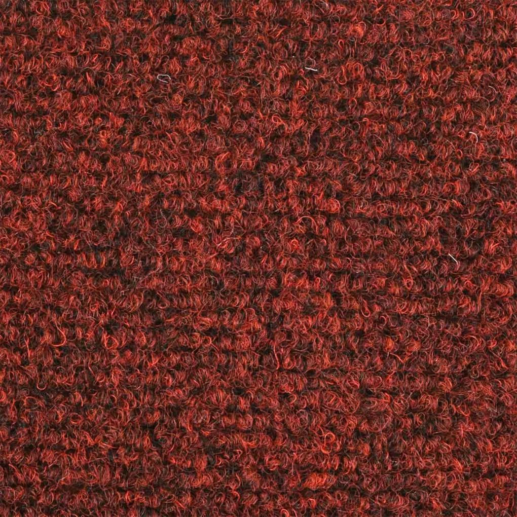 Tapetes de escada autoadesivos 10 pcs 65x21x4 cm vermelho