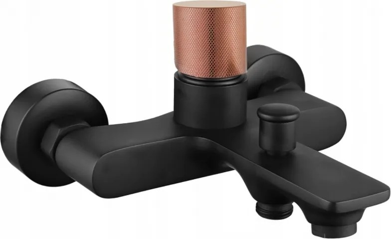 Mexen Royo One misturadora de banheira, preto/ouro rosa - 72230-76