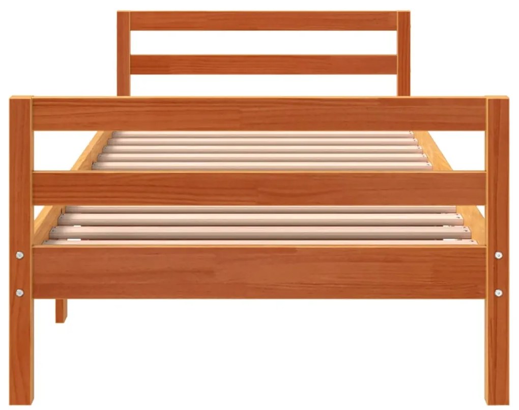 Cama sem colchão 90x190 cm madeira de pinho maciça castanho-mel