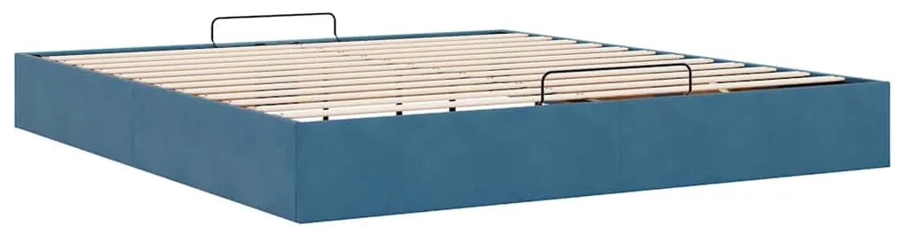 Estrutura de cama otomana sem colchão 180x200 cm azul escuro