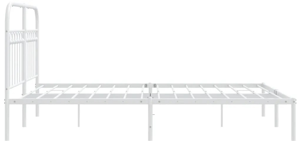 Estrutura de cama com cabeceira 135x190 cm metal branco