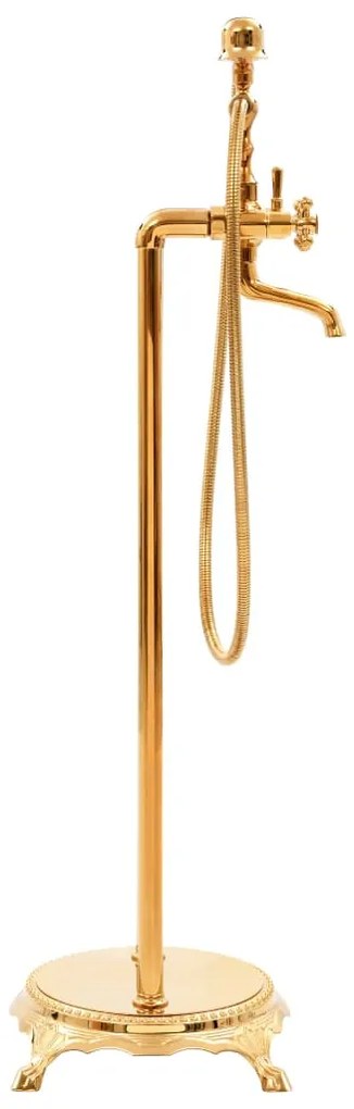 Torneira de pé para banheira aço inoxidável 99,5 cm dourado