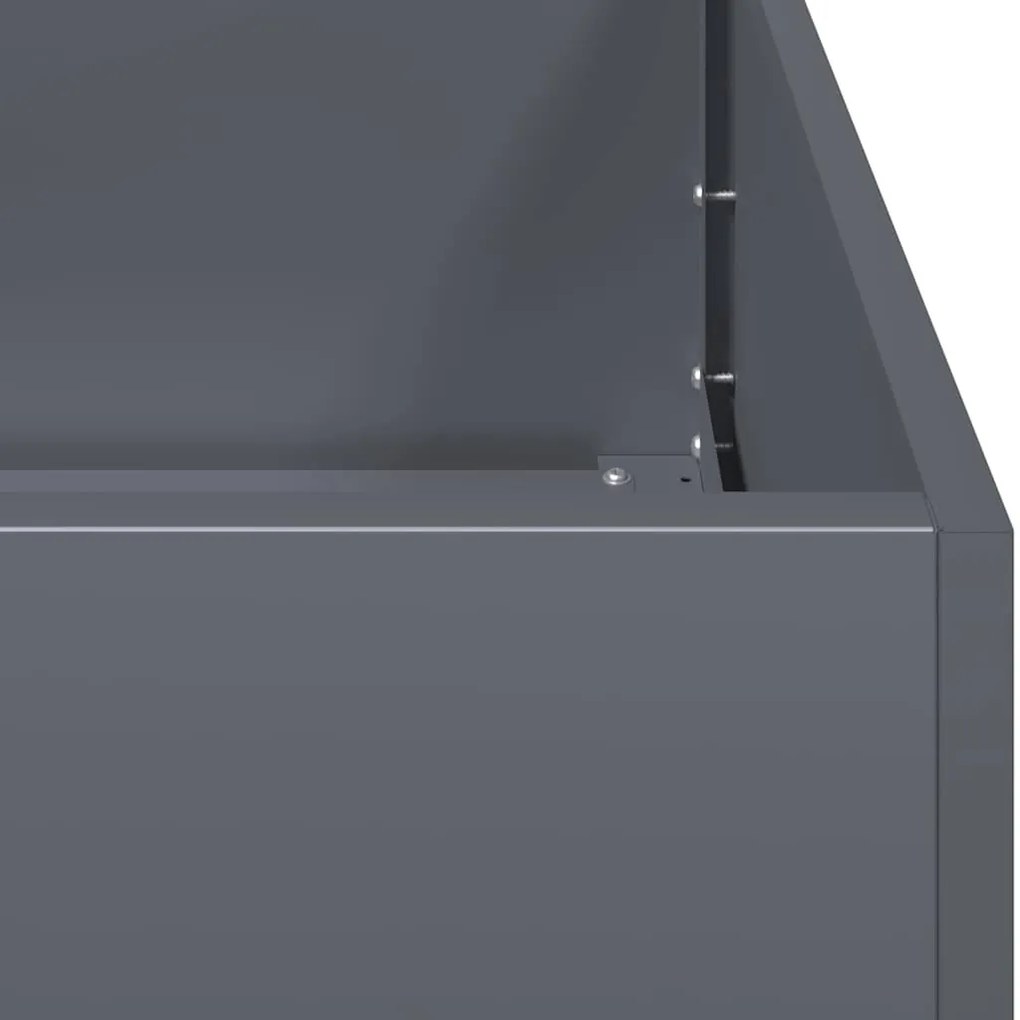 Vaso floreira 80x40x40 cm aço laminado a frio antracite