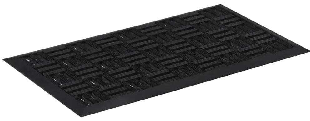 Tapete de porta retangular 45x75 cm borracha