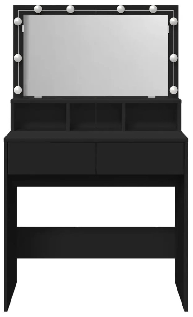 Toucador com LED 80x41x134,5 cm preto
