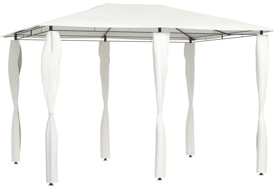 Gazebo 3x4x2,6 m com capas para postes 160 g/m² cor creme