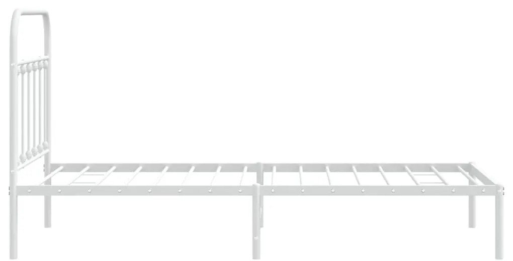 Estrutura de cama com cabeceira 100x190 cm metal branco