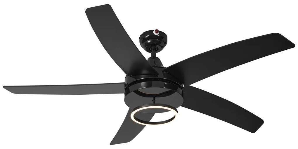 Ventilador de teto preto 132cm incl. LED com controle remoto - Cool Anello Moderno