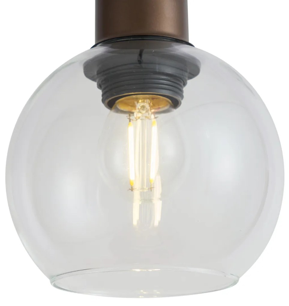 Candeeiro suspenso moderno bronze com vidro transparente para sistema de calha monofásico - Iconic Lava Moderno