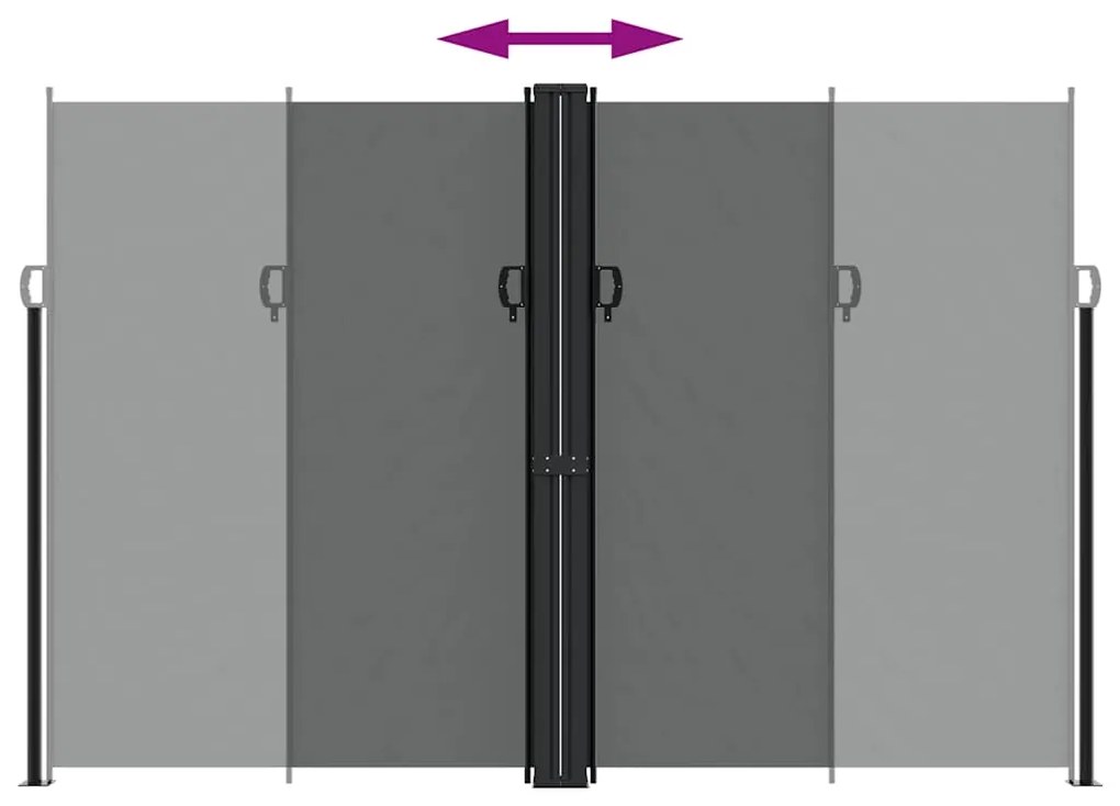 Toldo lateral retrátil 220x1000 cm antracite