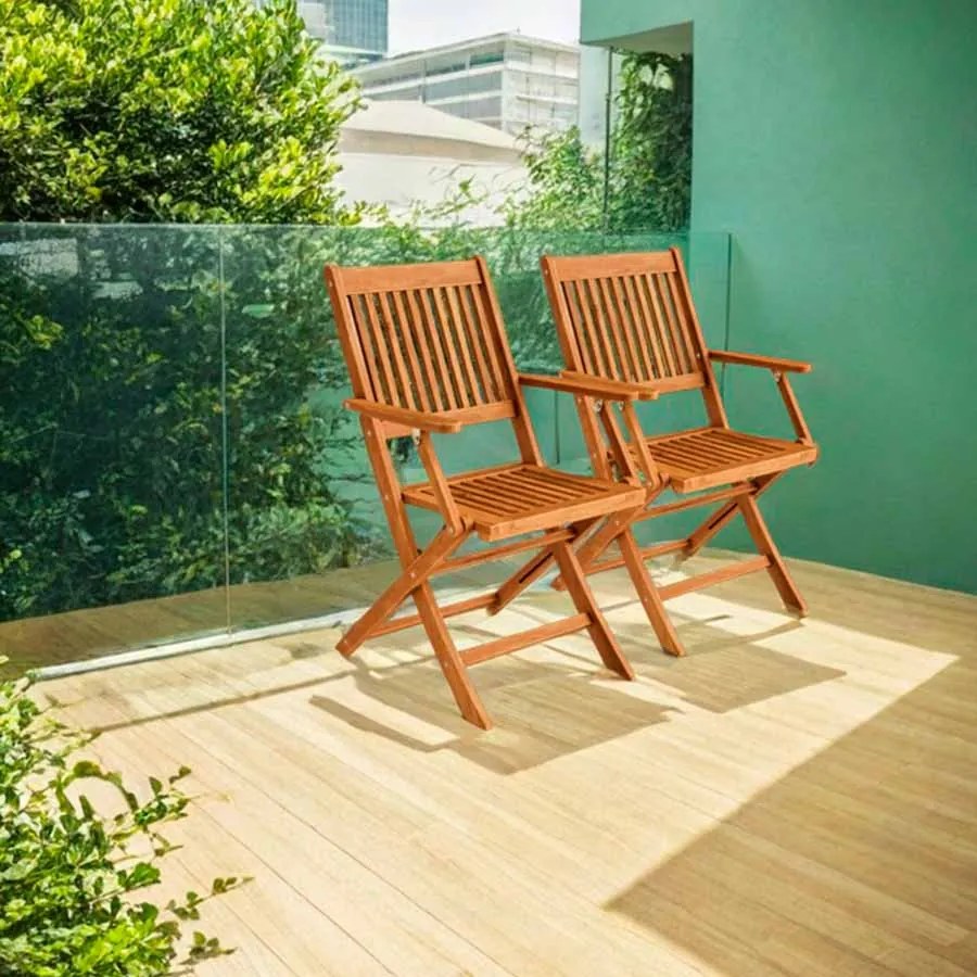 Conjunto de 2 cadeiras de jardim Sydney em acácia com certificação FSC