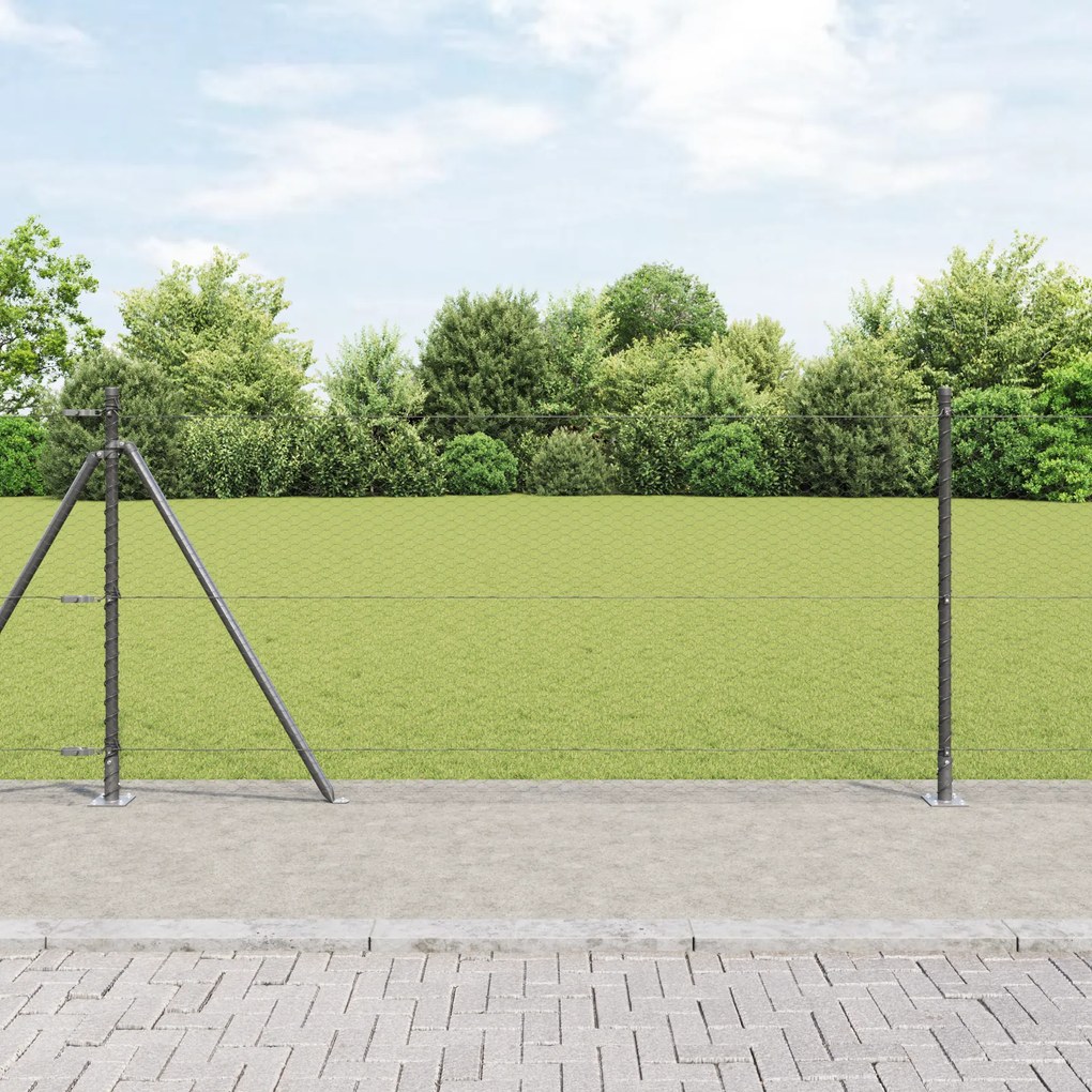 Cerca Hexagonal Cinza 1x100 m Aço