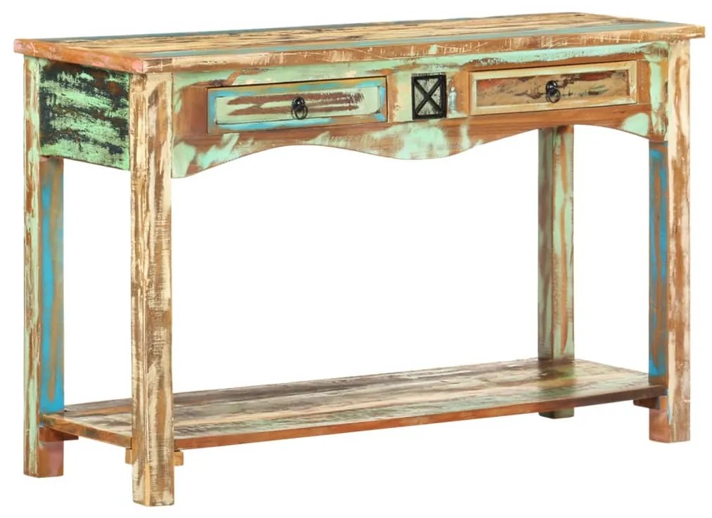 vidaXL Mesa consola 120x40x75 cm madeira recuperada maciça