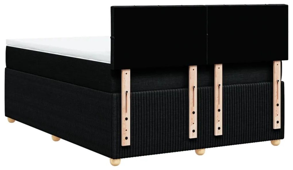 Cama com molas/colchão 140x200 cm tecido preto