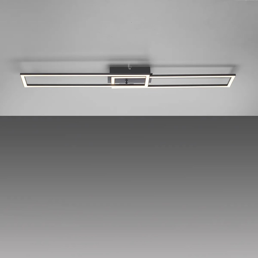 Candeeiro de teto preto 101 cm com LED 3-passos regulável - Georgi Moderno