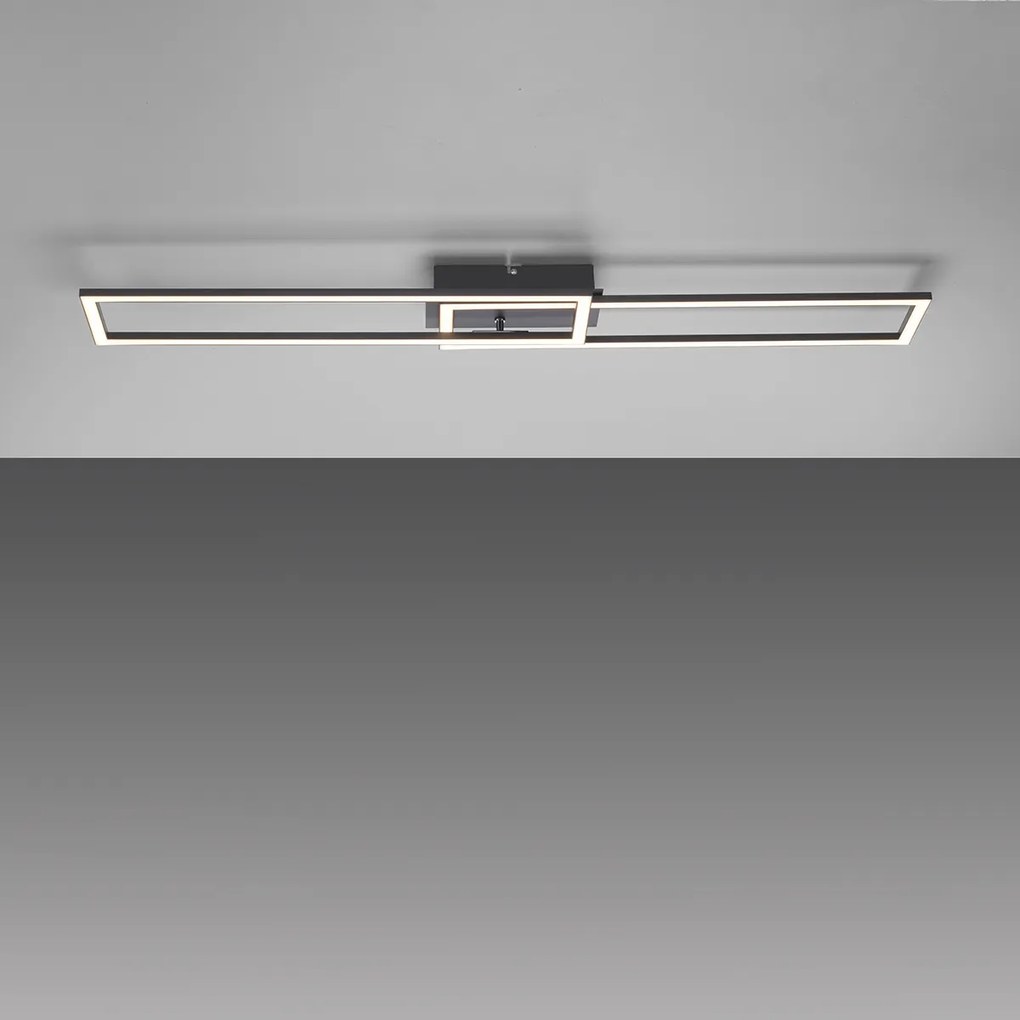 Luminária de teto preta 101 cm incl. LED regulável em 3 níveis - Georgi Moderno