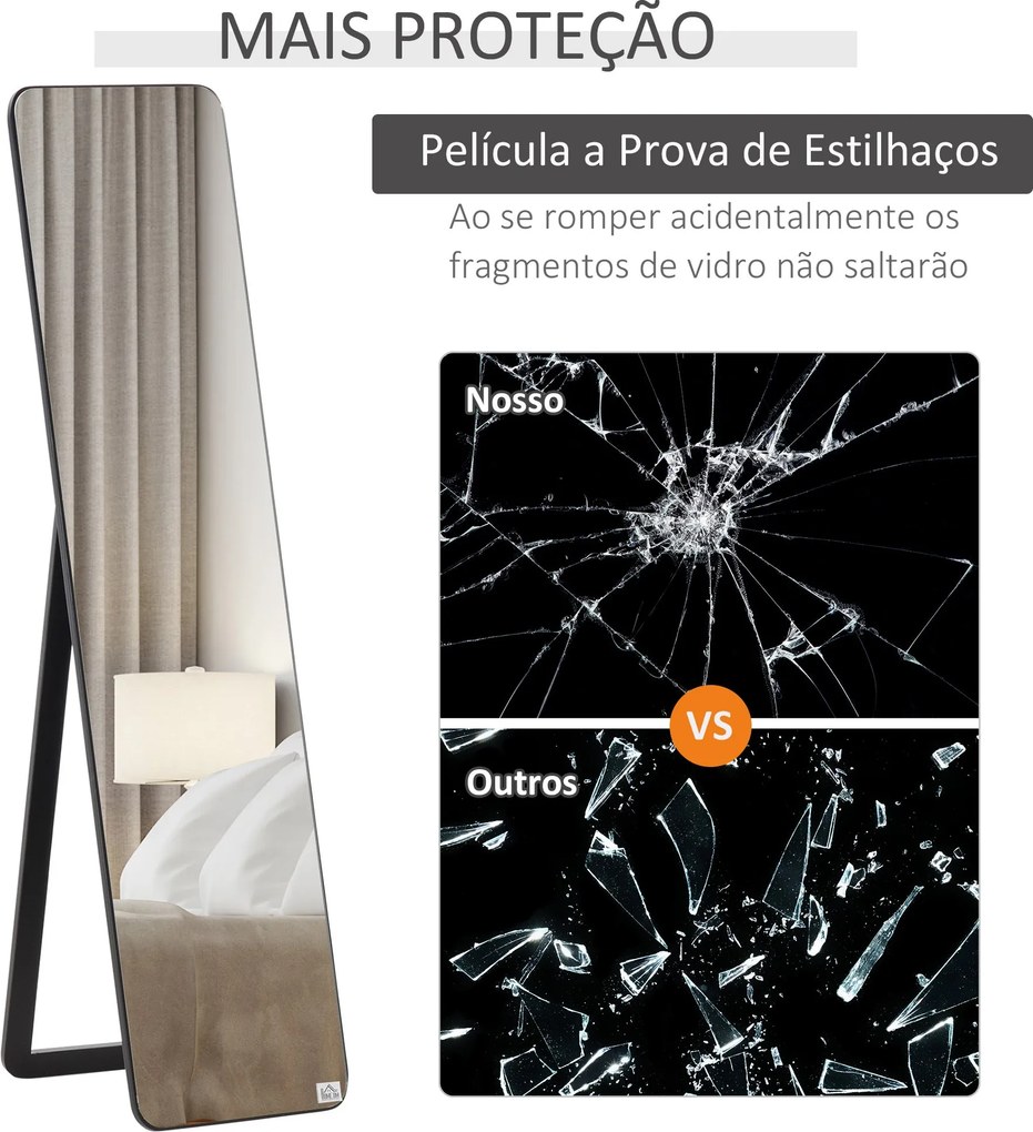 Espelho de Pé Espelho de Corpo Inteiro Retangular Espelho de Parede co