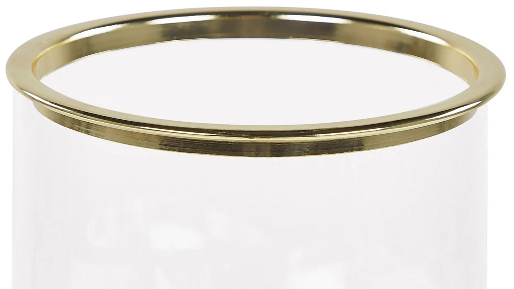 Porta-velas em metal dourado e vidro 24 cm CILEGON Beliani