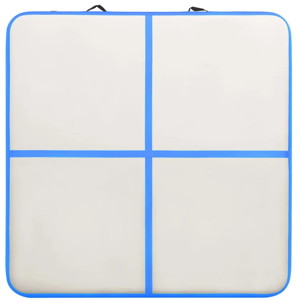 Colchão de ginástica insuflável c/ bomba 200x200x15 cm PVC azul