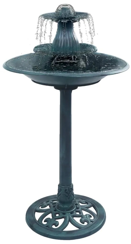 48232 vidaXL Banheira para pássaros com fonte 50x91 cm plástico verde
