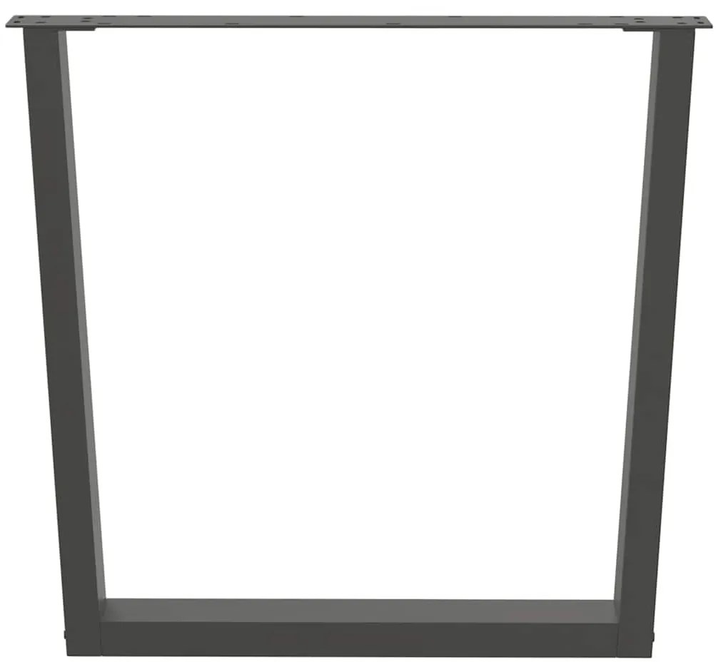 Pés para mesa de jantar em V, 3 peças, antracite, 90x (72-73,3) cm, aç