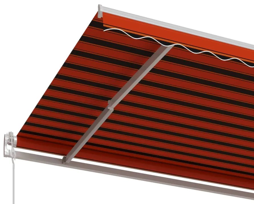 Toldo retrátil automático 450x350 cm laranja e castanho