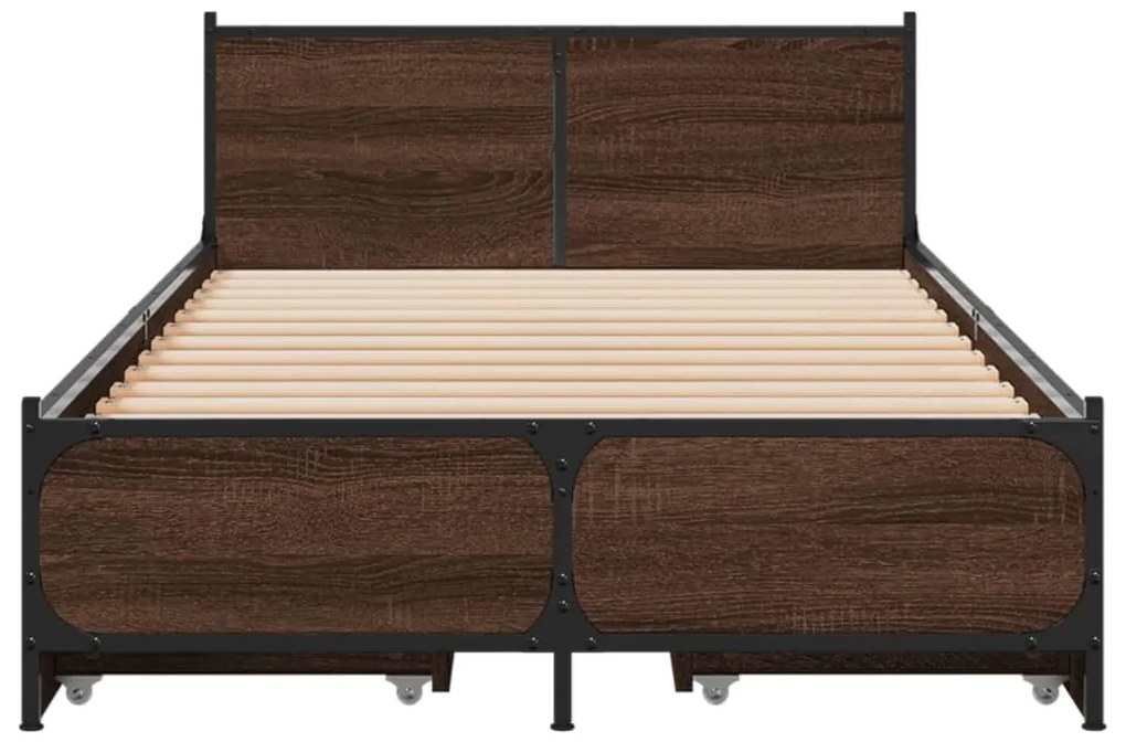 Estrutura cama c/ gavetas derivados madeira carvalho castanho