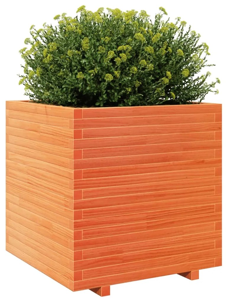 Vaso/floreira de jardim 70x70x72,5 cm pinho maciço castanho mel