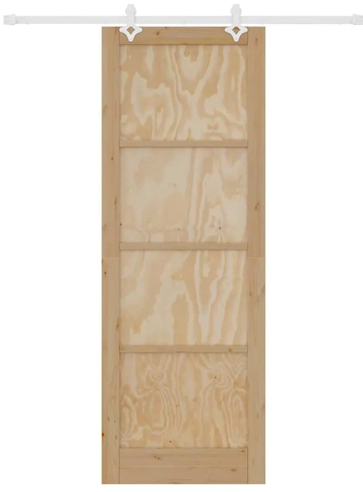 Porta Deslizante vidaXL com Conjunto de Ferragens 83x232 cm Madeira de