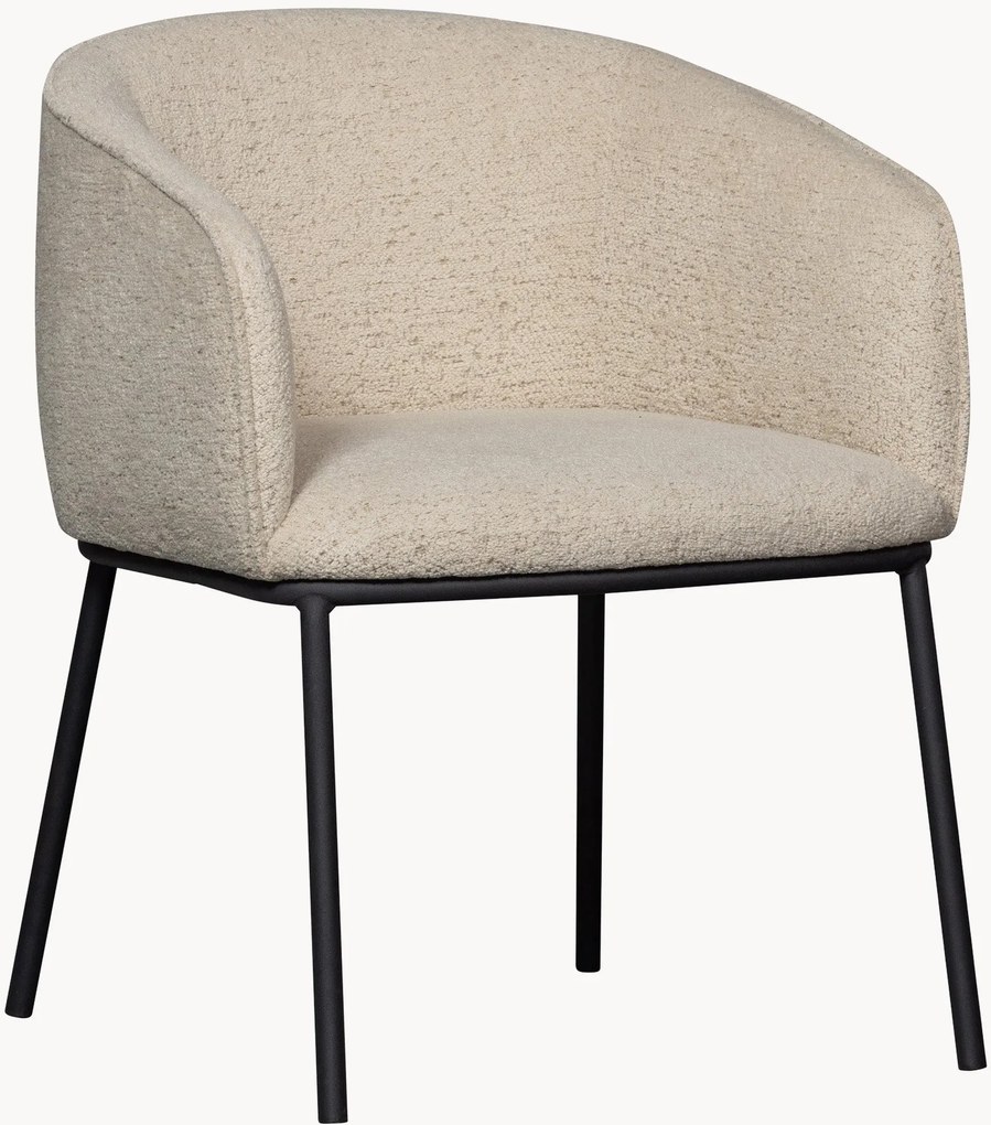Cadeira de jantar em bouclé com braços Leon