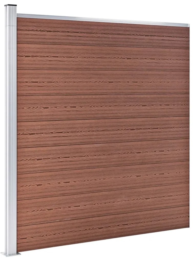 Painel de vedação para jardim 353x186 cm WPC castanho