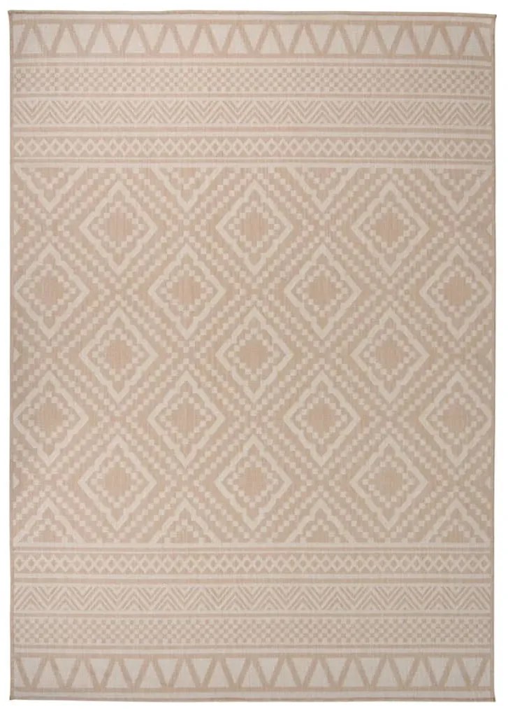Tapete de tecido plano p/ exterior 140x200 cm riscas castanhas