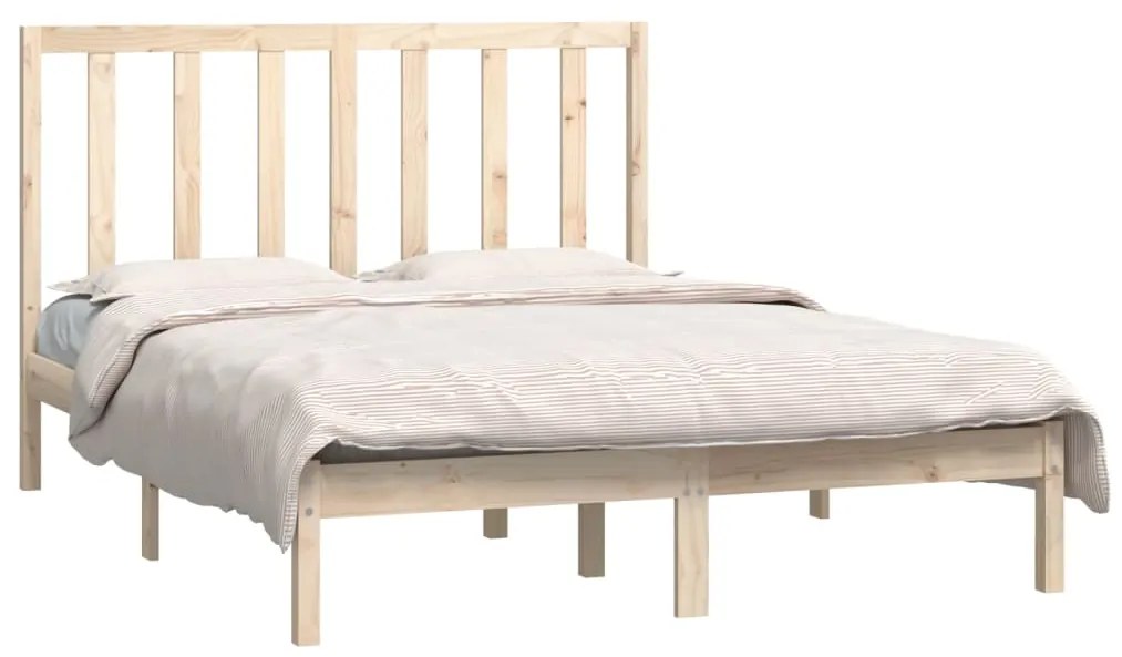 Estrutura de cama casal 135x190 cm pinho maciço