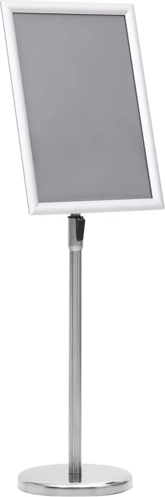 vidaXL Suporte para cartazes A3 em liga de alumínio prateado