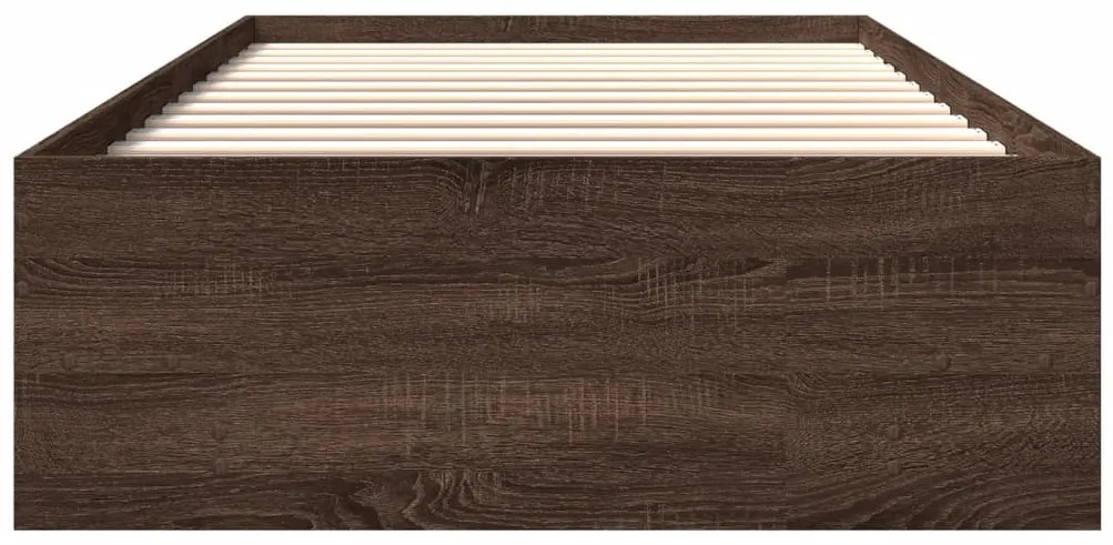 Estrutura cama s/ colchão derivados madeira carvalho castanho