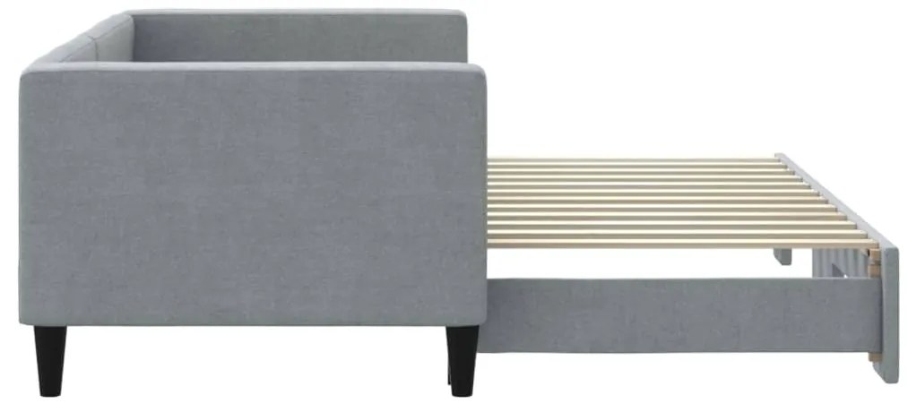 Sofá-cama com gavetão 80x200 cm tecido cinzento-claro