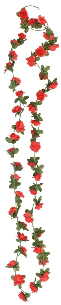 Grinaldas de flores de Natal 6 pcs 240 cm vermelho