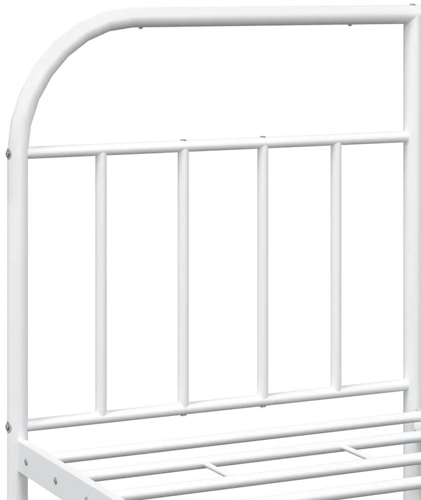 Estrutura de cama com cabeceira 183x213 cm metal branco