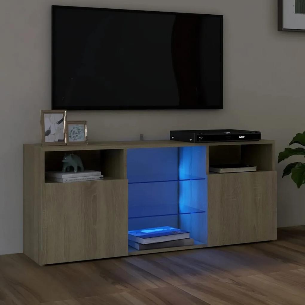 Móvel de TV Maze com Luzes LED de 120cm - Carvalho - Design Moderno