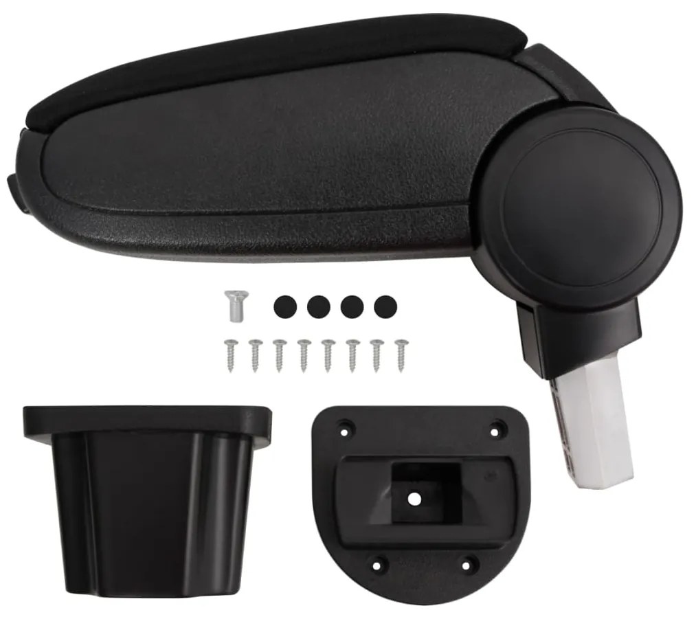 154654 vidaXL Apoio de braço p/ carro 12x31x(29,5-47) cm ABS preto