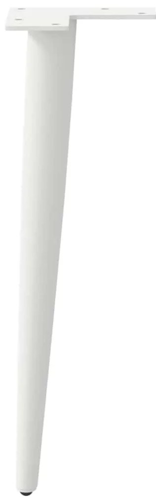 Pés para mesa de centro cônicos 4 peças, branco, 30-31 cm, aço